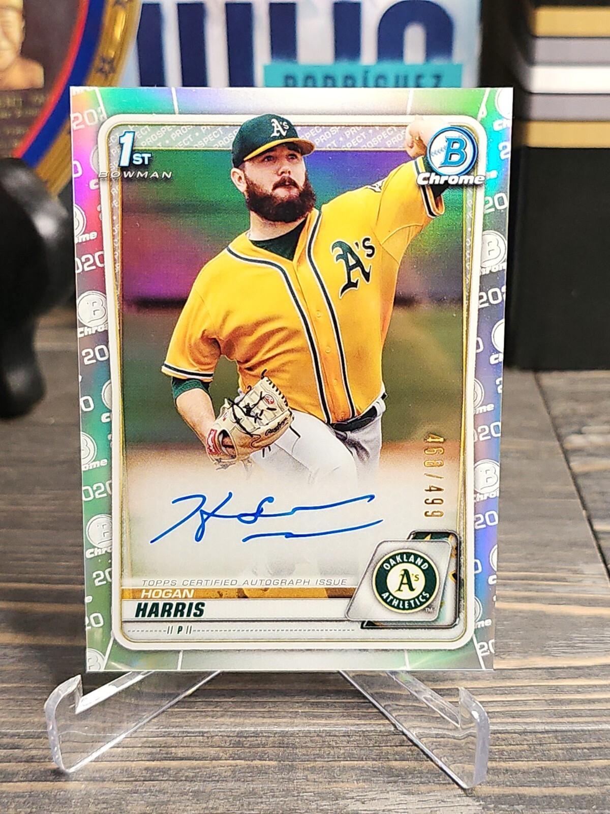 HOGAN HARRIS 2020 Bowman Chrome 1st /499 Auto Refractor ATHLETICS RC ...