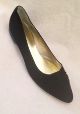 Gastone Lucioli Italy Ballet Flats Black Suede sz 39.5