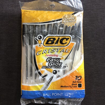 BIC Cristal Xtra Smooth Ballpoint Pens, Medium Point, Black Ink, 10 Pack