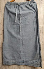 Liz Claiborne Lizwear Jeans Women Denim Blue Tie Waist Slits Pleats Skirt Size 8