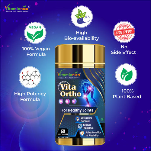 Vitaminnica Vita Ortho Healthy Bones & Joints Supports 60 Capsules - Picture 7 of 8
