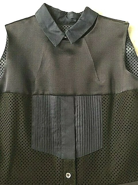 ABITO A LINE SACAI NAVY RASO SETA E FODERA TRAFORATA TG 2