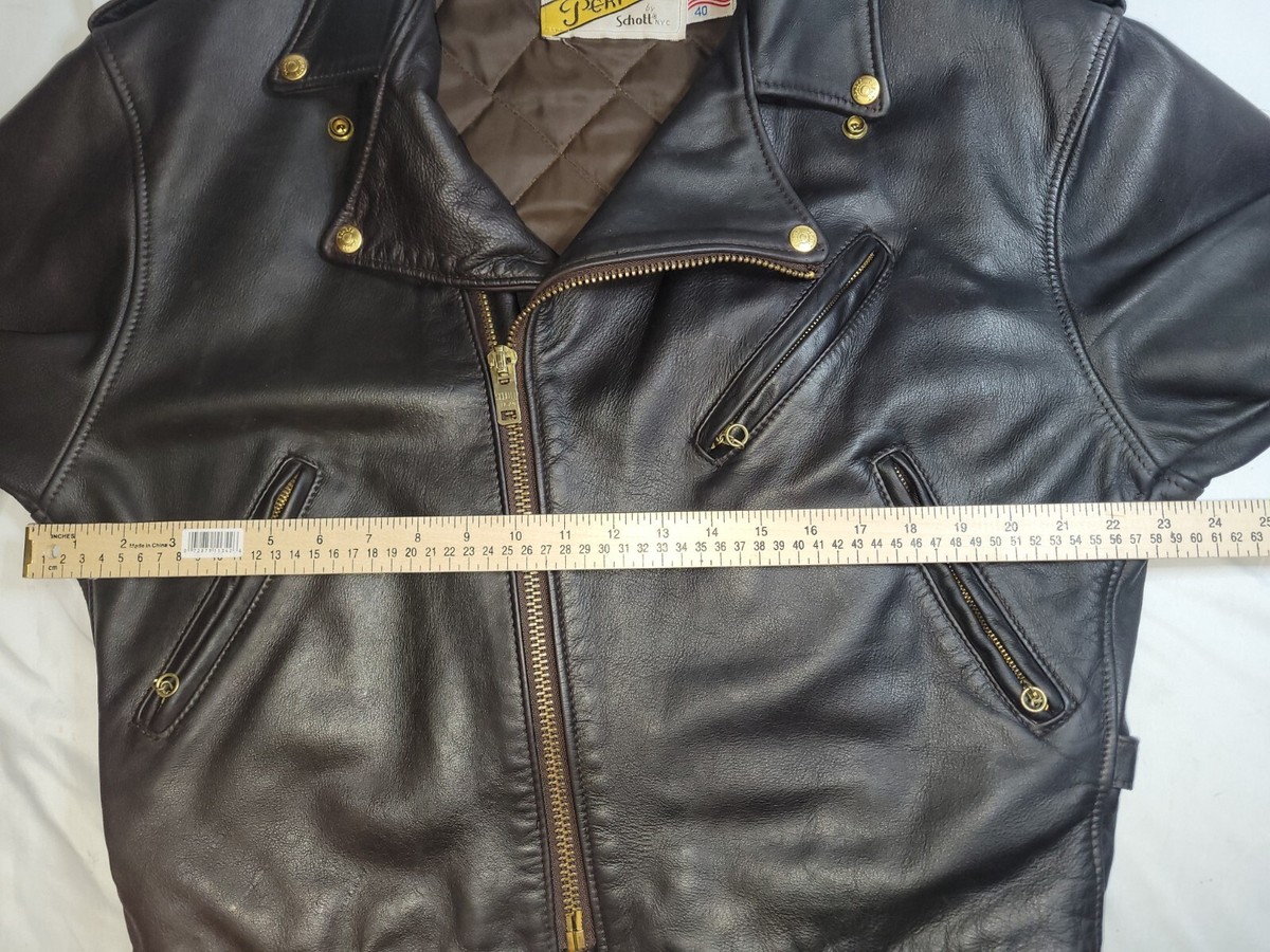 Schott Perfecto Brown Vintage Newbuck Leather Motorcycle #150 Size
