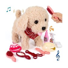 Interactive Walking Plush Puppy Toy Dog, Realistic Wagging Tail Robot Dog, Gr...
