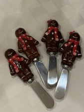 Harry and David Gingerbread Person Stainless Steel Spreaders; Set Of 4
