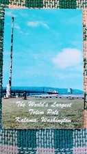 BEAUTIFUL POST CARD LARGEST TOTEM POLE KALAMA WASHINGTON