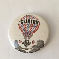 Vintage Rare Clinton Political Pin Hot Air Ballon Maybe A Union Button ?