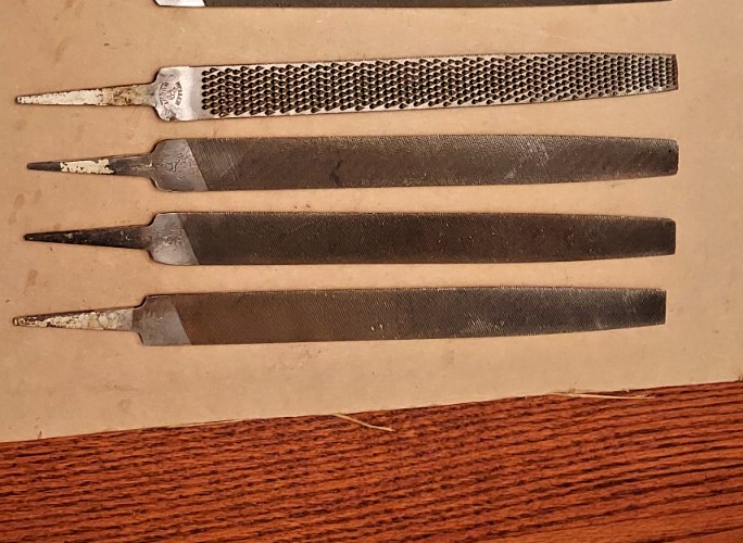 4-pc. lot of Heller 12" NuCut half-round files; 3 bastard, 1 rasp.  Made in USA.