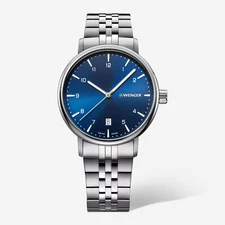 Wenger Swiss Army 01.1731.121 Urban Classic Blue Dial Watch 40mm MSRP $220