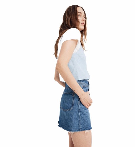 MADEWELL Rigid Denim A-Line Mini Skirt 