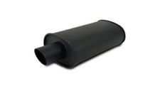 Vibrant 1147 Streetpower Flat Black Oval Muffler 3 Inlet 3 Tip
