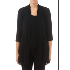 Joseph Ribkoff Cardigan Jacket Sz 8 / M Slinky Blazer Flared Open Front Black