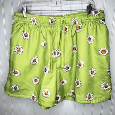 Nike SPE+ AOP Sz XL Flow Shorts DP DM6909-332 Vivid Green White Daisy s RARE HTF