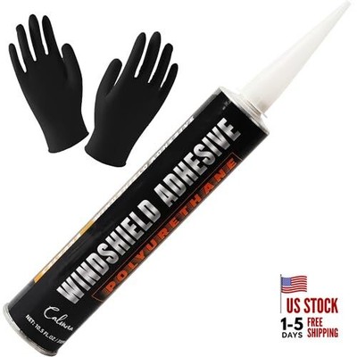 Windshield Repair Kit   Black Polyurethane Adhesive for Car Glass Chips & 1pk