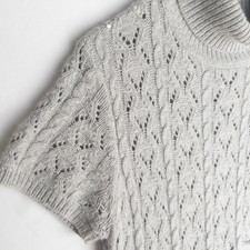 Michael Kors Angora Tie Waist Turtleneck Crochet Summer Sweater Dress Womens S