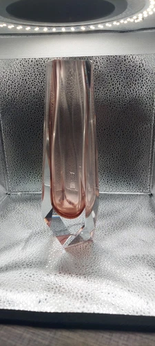 Vintage Murano  Glass Purple Faceted Vase Luigi Mandruzzati Italy WOW