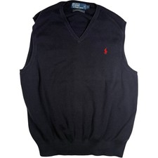 Polo Ralph Lauren V-Neck Sweater XL Vintage Pima Cotton Exclusive of Decoration