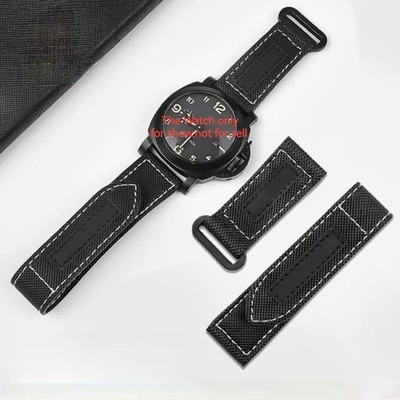 24mm 26mm Nylon Leather WatchBand Strap Fits Luminor Marina Panerai PAM1118 1119