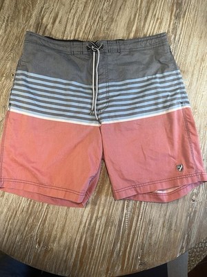 Cremieux Mens Swim Trunks XL Blue Striped Board Shorts Lined Bathing Suit