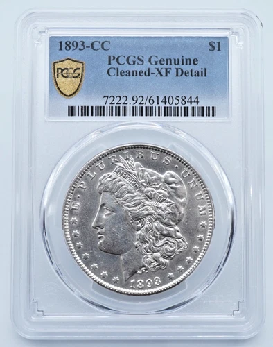 1893-CC Morgan Silver Dollar PCGS Genuine Cleaned XF Detail - T181