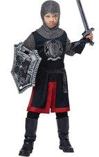 Boys Dragon Knight Costume by California Costumes, Black/Red Tunic Hood