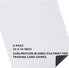 Yexiya 8 Pieces Card Game Mats 14 x 24 Inch Sublimation Blanks Playmat for Tr...