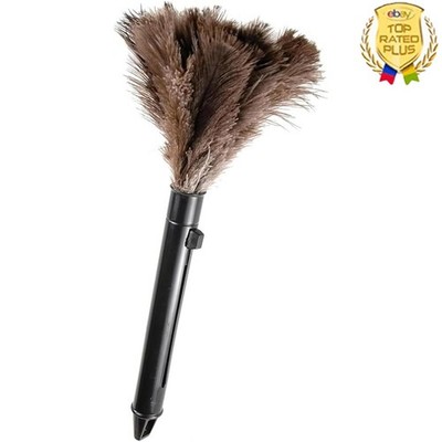 Ostrich Feather Duster Extensible Lightweight Handcrafted Dust Cleaning Tool New