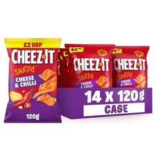 Cheez It cheese and chilli 120gm bag of crisps x 14 bags best before 10.6.26