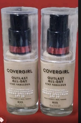 CoverGirl Outlast Stay Fabulous 3 in 1 Foundation 855 Soft Honey 1oz Ea 2pcs 