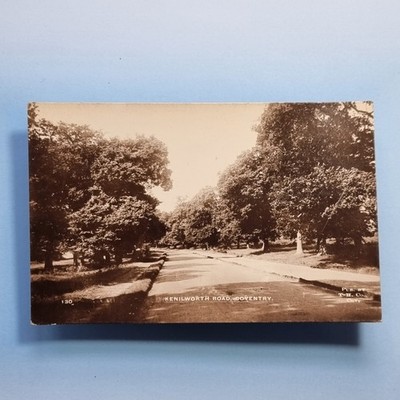 Coventry Postkarte um 1915 Echtfoto Warwickshire Kenillworth Straße Baum gesäumt