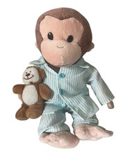 Curious George Pajamas Plush Monkey w Teddy Bear 12" Russ Applause Stuffed Toy