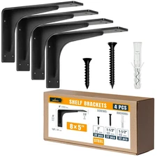 8" Heavy Duty Countertop Support Brackets 4PCS, 400 lb 5 mm Steel – Hidden Fl...