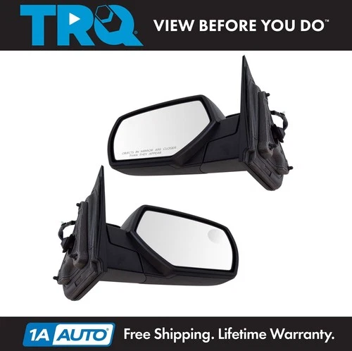 TRQ Mirror Power Heated Textured Black Pair of 2 for Chevy GMC Pickup Truck New