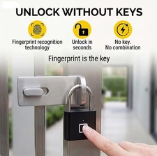 Rolson Fingerprint Padlock. Smart Padlock. Up to 20 fingerprints