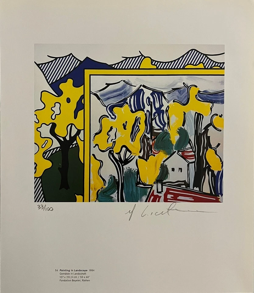 Roy Lichtenstein 手工签名原版印刷品带真品证明 + 3,500 美元评估 — 第 2/4 张图片