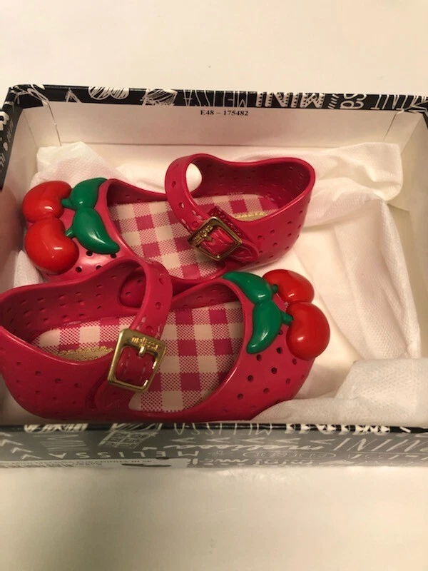 Mini Melissa Cherry Mary Jane Infant Toddler Girls Furadinha shoes