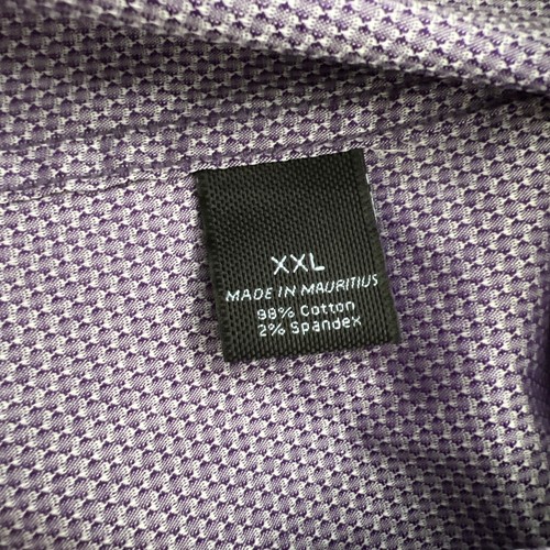 Marc Anthony Shirt Mens 2XL XXL Purple Geometric Stretch Slim Fit Short Sleeve - Picture 9 of 10