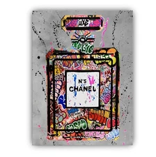 Fashion Bottle Framed Canvas Stretched Ready to Hang 50x40 Home decor Gift.