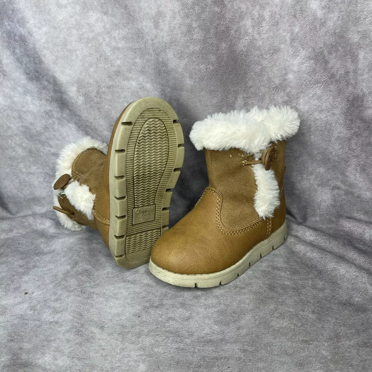 OshKosh B gosh Toddler Girl s Siberian Faux Fur Snow Boot Tan 6C