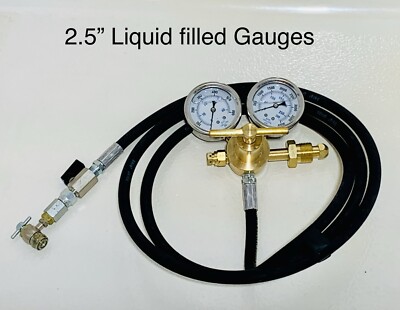 Nitrogen Regulator Kit 8   Hose 400 Psi  W/ No Loss Air Chuck & Shut Off Shocks