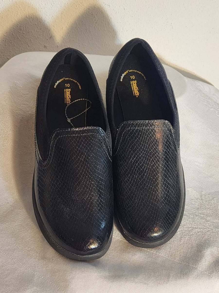 TredSafe Black Slip On Loafers Slip Resistant Shoes Women 10  display picture 1