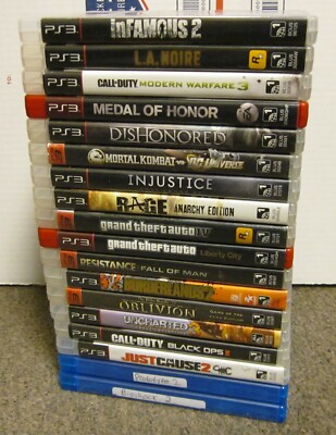 18 PlayStation 3 PS3 Games LA Noire Resistance Uncharted Call of Duty Rage J10