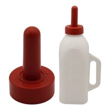 Calf Bottle with a Replacement Nipple 2.11 Quart Milk Feeder Nursing Feeding ...