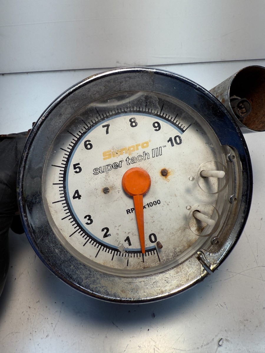SUNPRO 5 Super Tach III Tachometer Chrome CP 7914 for sale