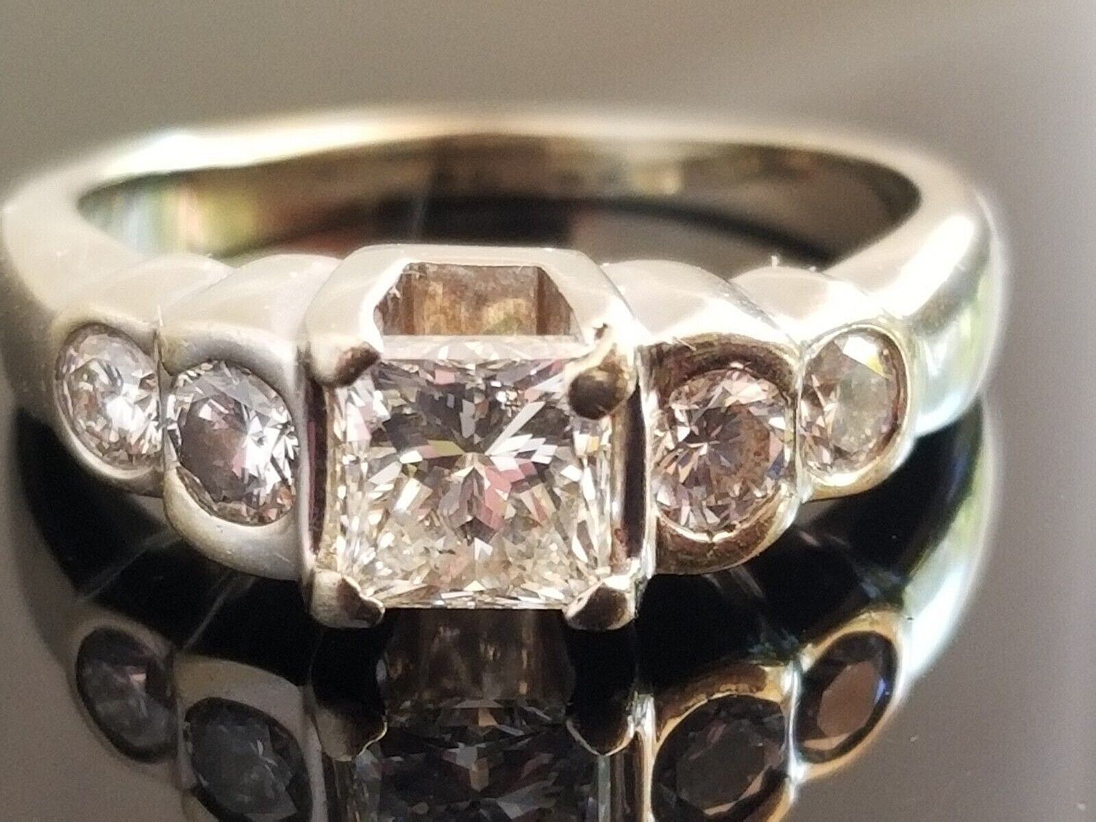 Quality Crafted Princess Solitaire Round Accent D… - image 2