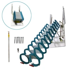 Folding Loft Ladder Stairs Blue Attic Telescopic Folding Ladder Side Mount 660lb