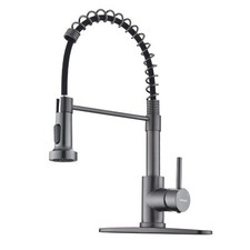 WEWE Black Stainless Kitchen Faucet, Faucet for Kitchen Sink with Pull Down Spra