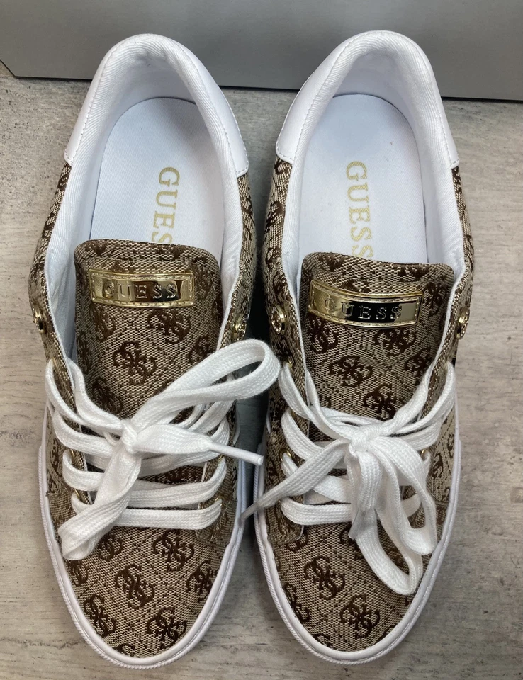 Guess Mujer LOVEN Marrón Logo Informal y Moda Tenis 10 M  Foto 3 de 4
