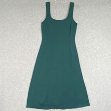Loft Dress Womens 8 Lt Teal Green Scoop Neck Fit & Flare Stretch Knit Back Zip