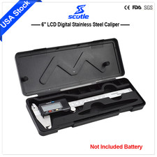 6" LCD Digital Stainless Steel Caliper Vernier 150mm CNC Micrometer Measure Tool